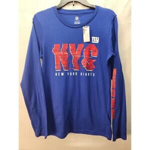 New York Giants NY Logo NFL Youth Boys Long Sleeve Shirt Size L 14/16 4828